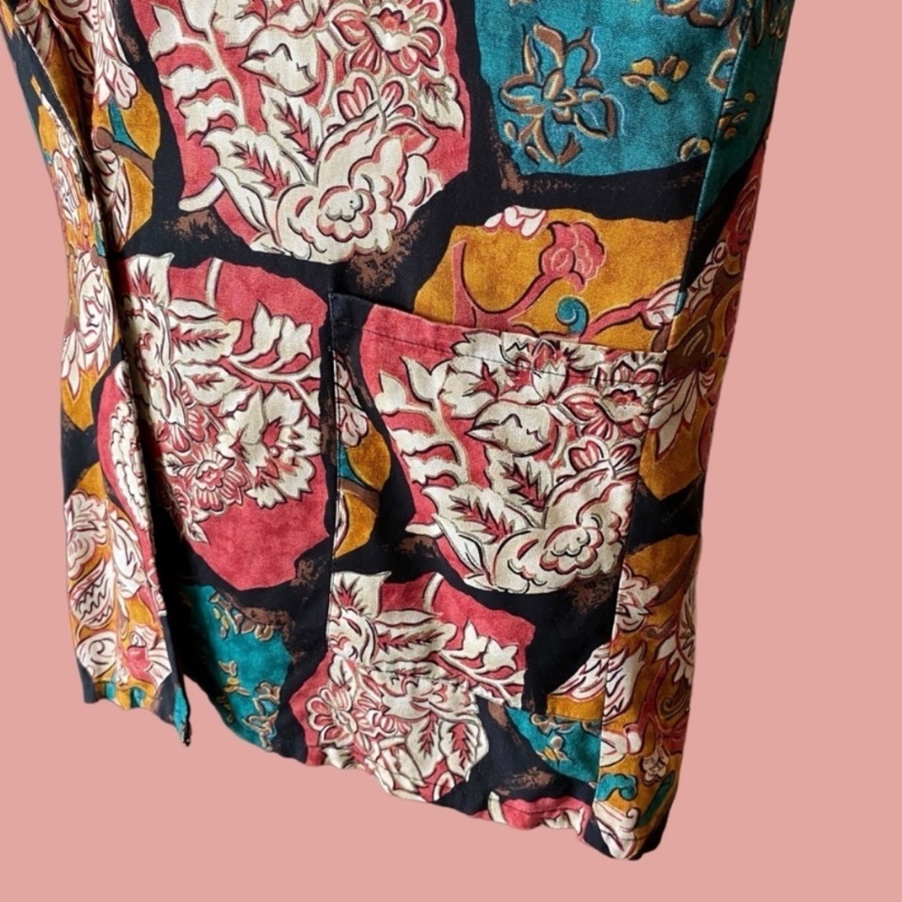 Vintage Floral Printed Lightweight Blazer By Box Office - Picture 9 of 9